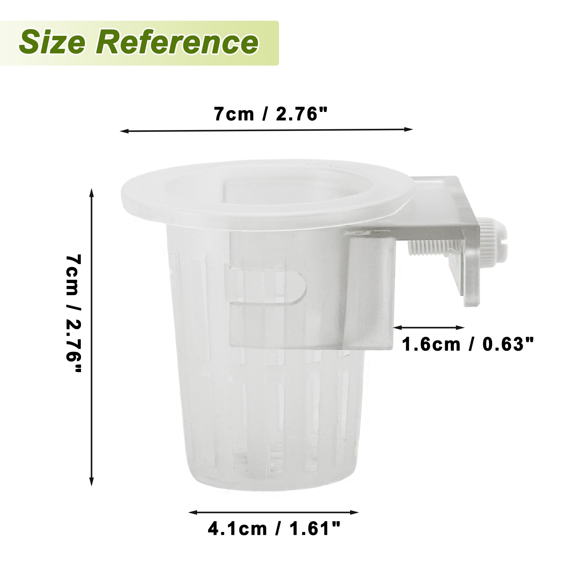 CAPASTEC Aquarium Plant Holder, Fish Tank Plant Holder, Clear Plastic Plant Holder for Fish Tank, Aquarium Plant Pots with Hole 2 Pcs