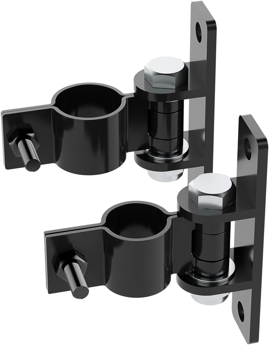 Farm Gate Hinges Heavy Duty, Fits 1-3/8'' Outer Diameter Pipes/Posts, Wall Mount Fence Hinges for Outdoor Gates, Carbon Steel Electroplating Surface Finishing (2 Pack)