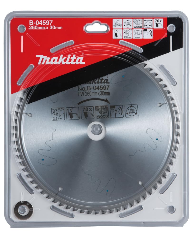 Makita B-04597 TCT Standardowe ostrze do piły tarczowej 260x30mm 70T Drewno