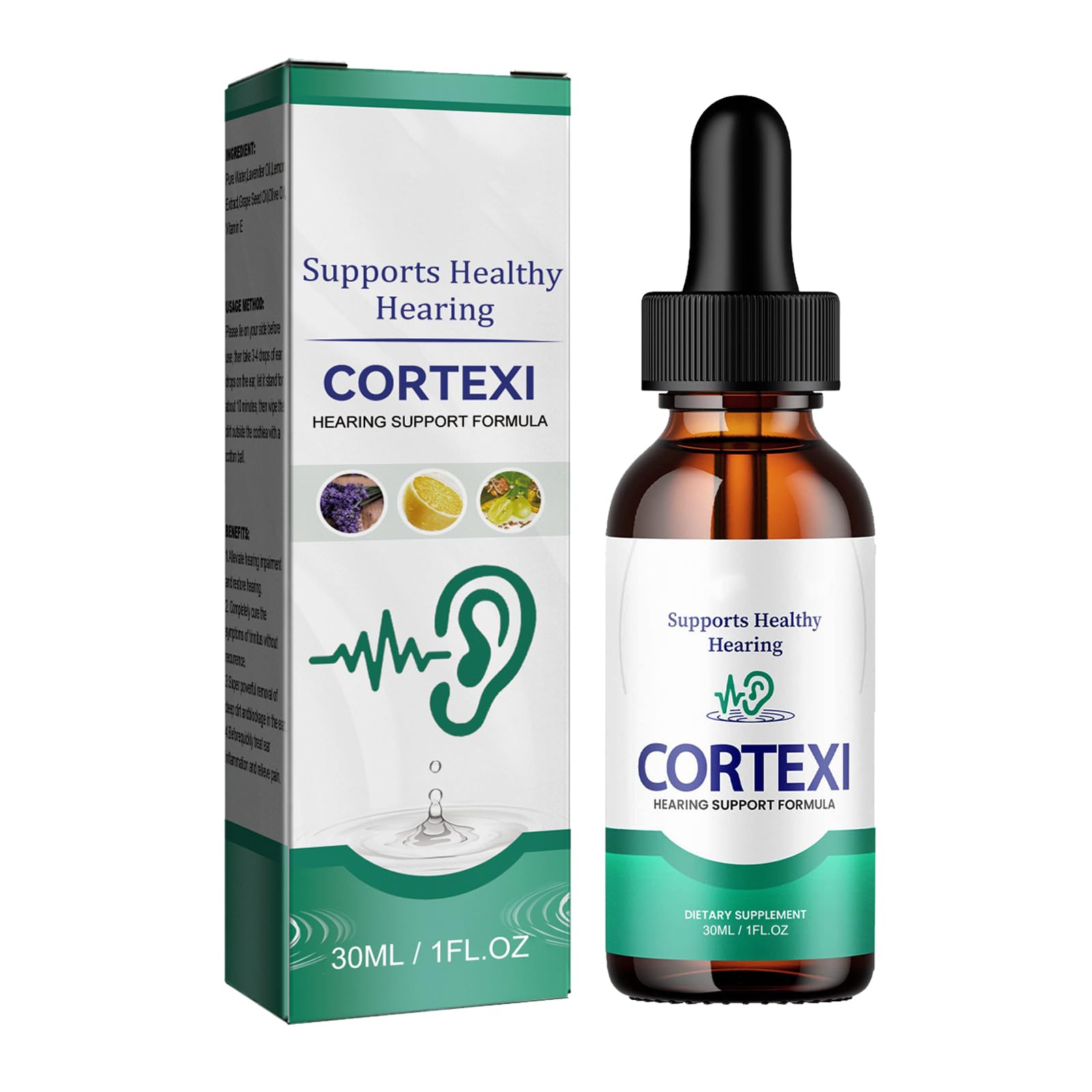 Gocce per orecchie, acufeni, allevia i dolori uditivi, allevia l'orecchio, gocce di cura per le infezioni uditive, 30 ml, 1 pz