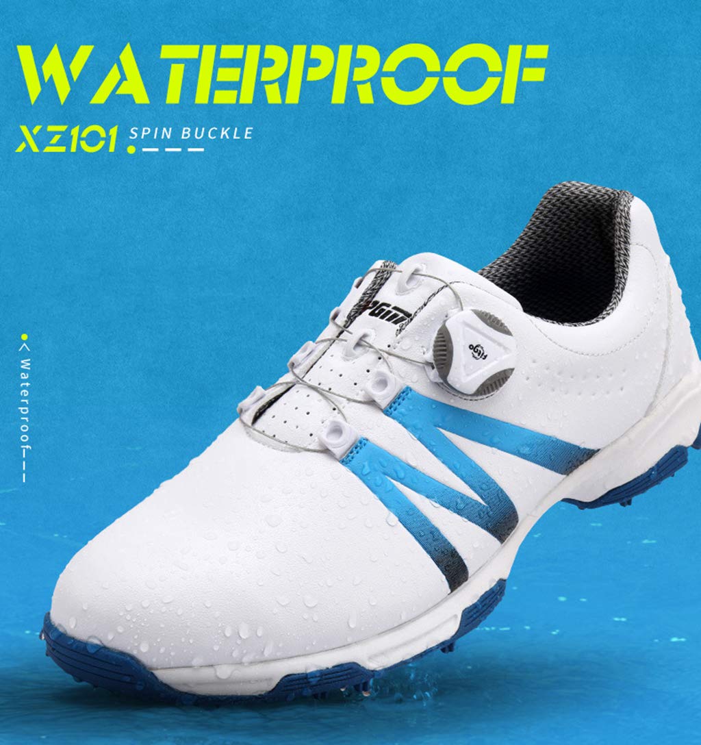 Chaussures de Golf pour Hommes, Chaussures de Golf Imperméables avec Système de Dentelle