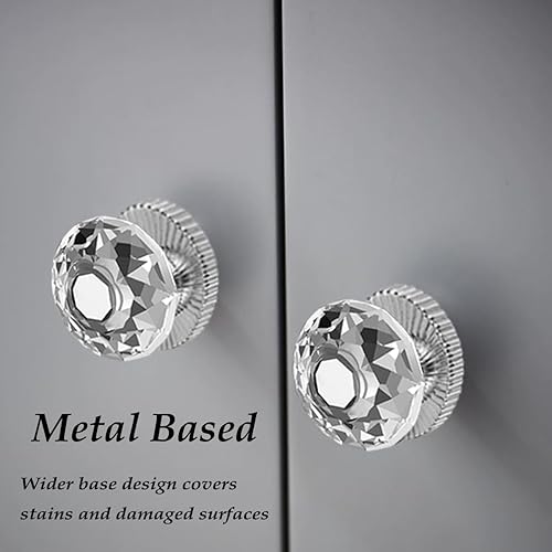 Miniatura 8 de Pomos de cristal autoadhesivos para gabinete de espejo, manija adhesiva para tocador, cajón, armario, pomos de cristal adhesivos en forma de