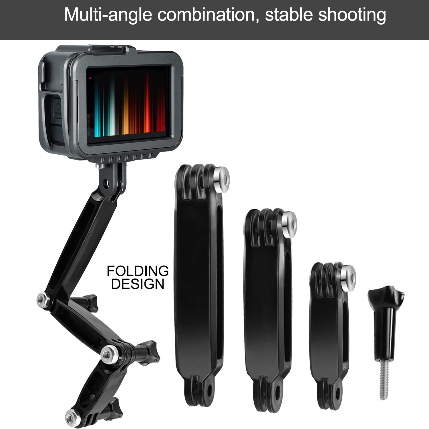 Braccio di Estensione Braccio Girevole Regolabile Accessori Attacco Attacchi GoPro Bracci di Prolunga Supporto Adattatore per Gopro Hero e Altre Videocamera d’azione