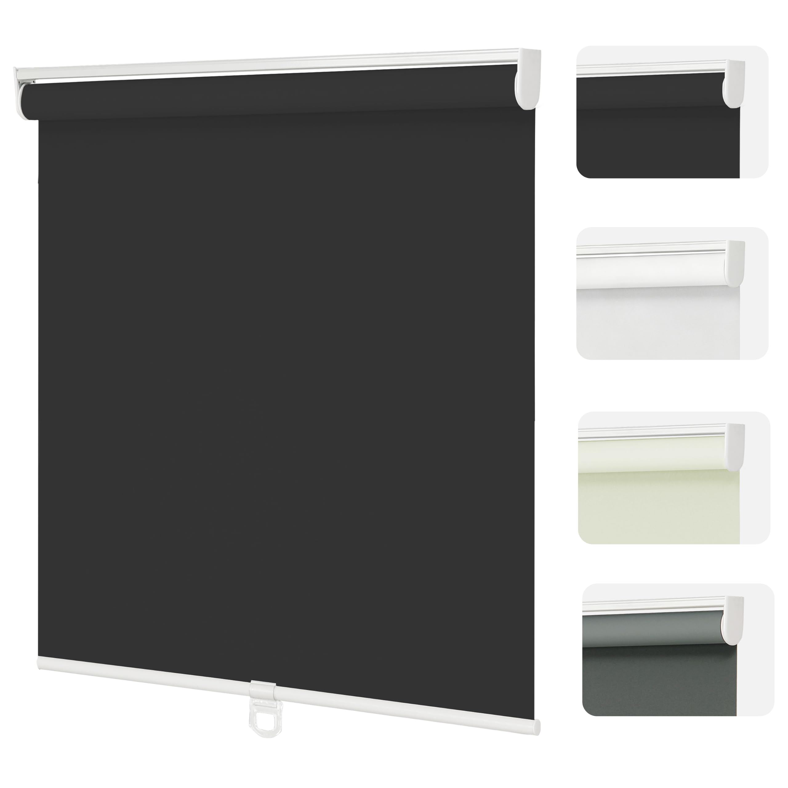 Changshade Cordless Blackout Roller Shade, 24'W x 72'H, Black