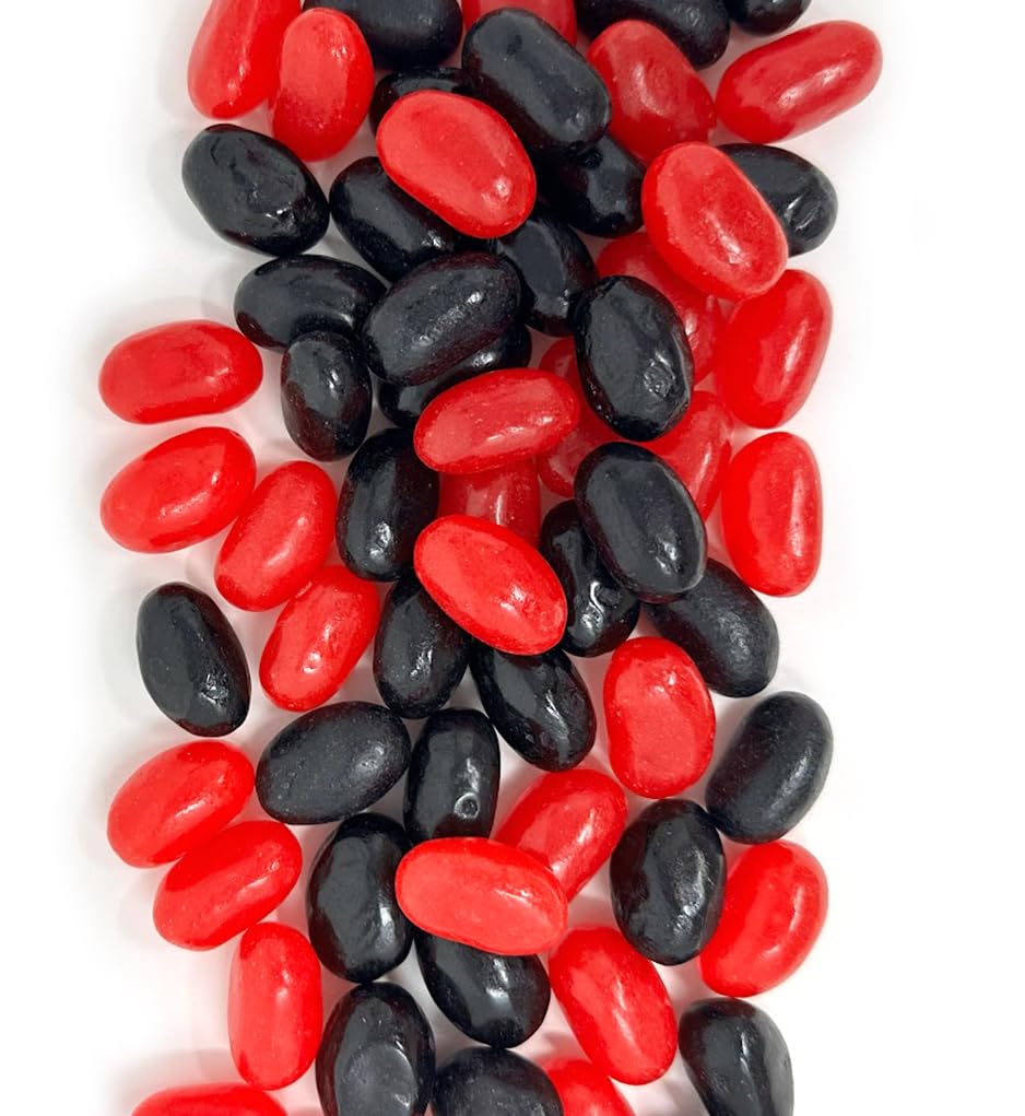 SweetGourmetRed-Hot and Black Licorice Jumbo-Sized Jelly Beans, Sweet and Spicy Candy Mix, 3 Pounds