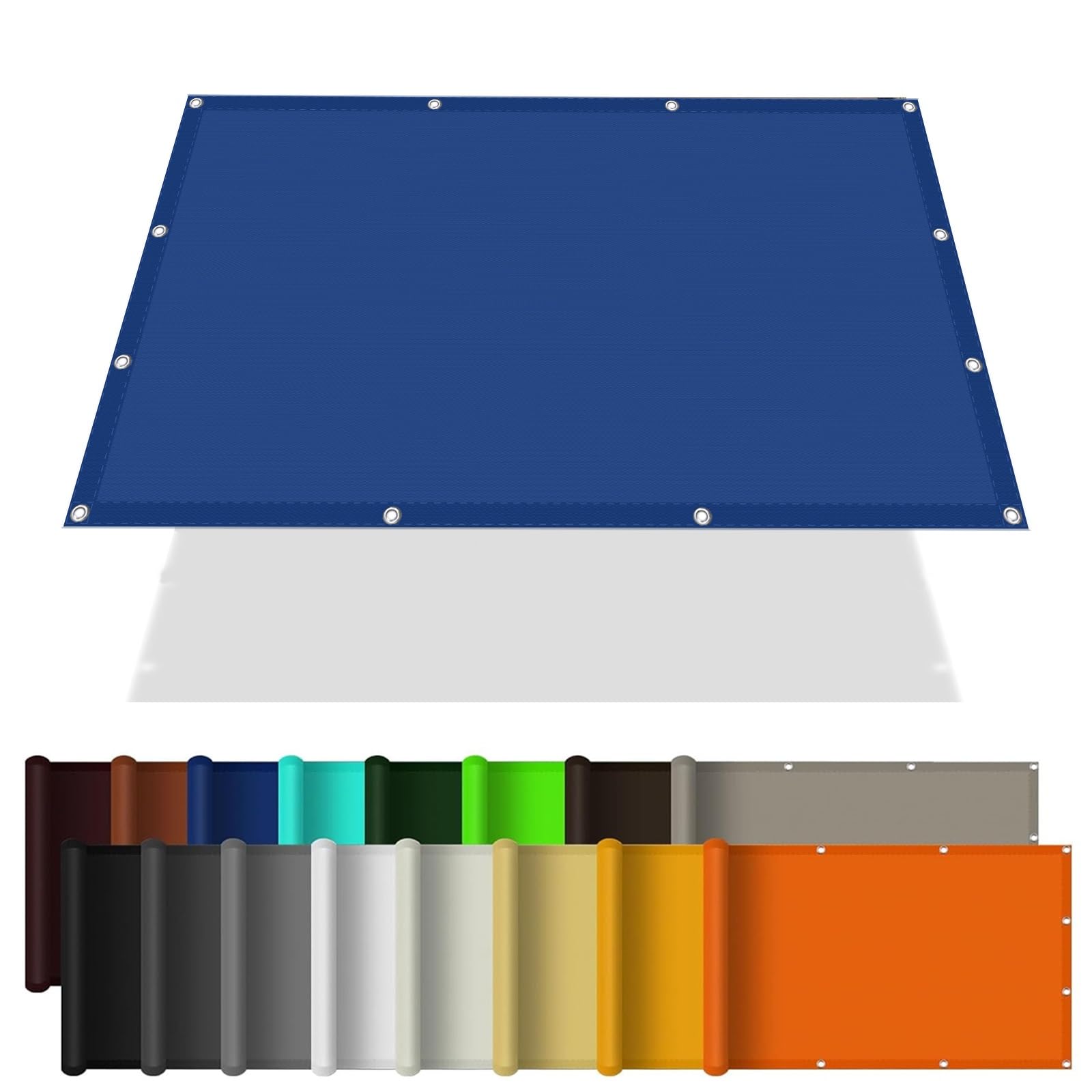 Voile d'ombrage en polyester indéchirable bleu foncé 1.4 x 5 m avec oeillets fixes