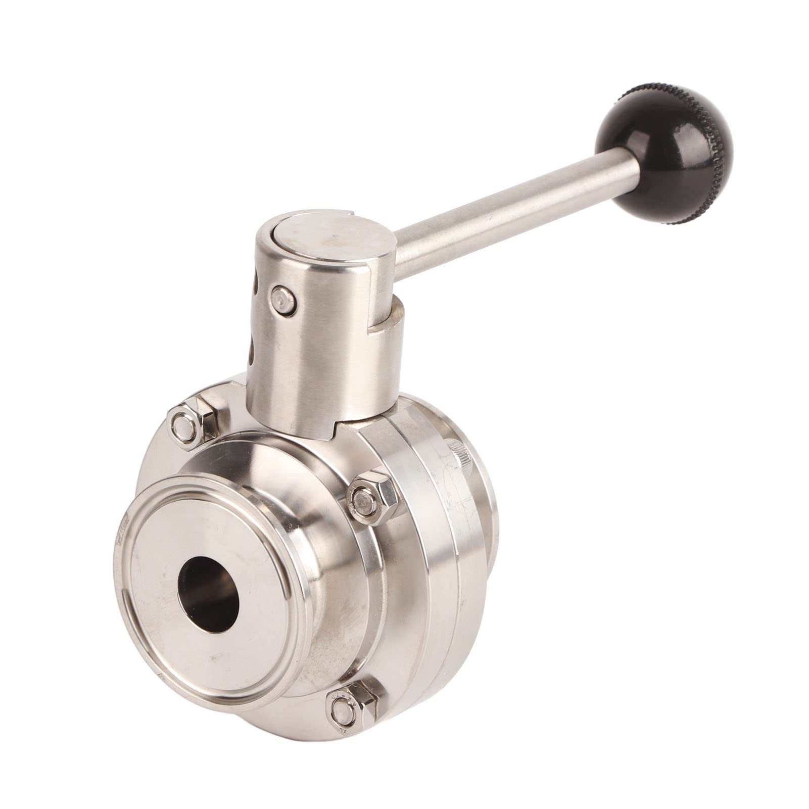 Respicefinem 32mm OD 126in Butterfly Tri Valve Made Of 304 Stainless Steel With Silicone Gasket Quick Connecting Sanitary Clamp Valve Suitable For Pharmaceutical Chemical Dairy (OD 25mm/0.98in)