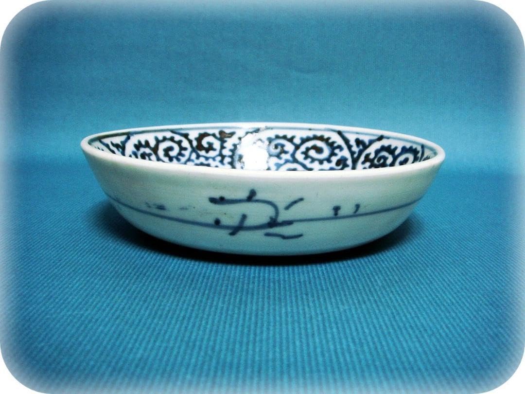 406『染付 蛸唐草文 皿』/骨董品 古美術 古玩 アンティーク