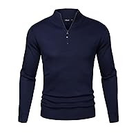 iClosam Maglione Uomo Invernali Collo Alto con Zip Pullover Giacca in Maglia Maglione