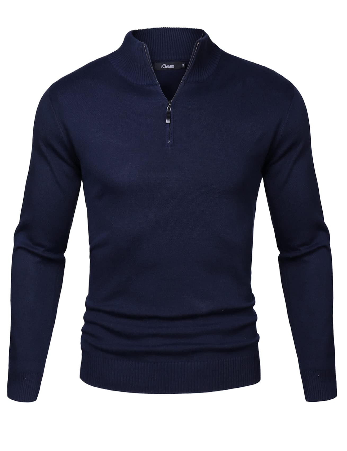 iClosam Maglione Uomo Invernali Collo Alto con Zip Pullover Giacca in Maglia Maglione Pullover Invernale Tenere Caldo