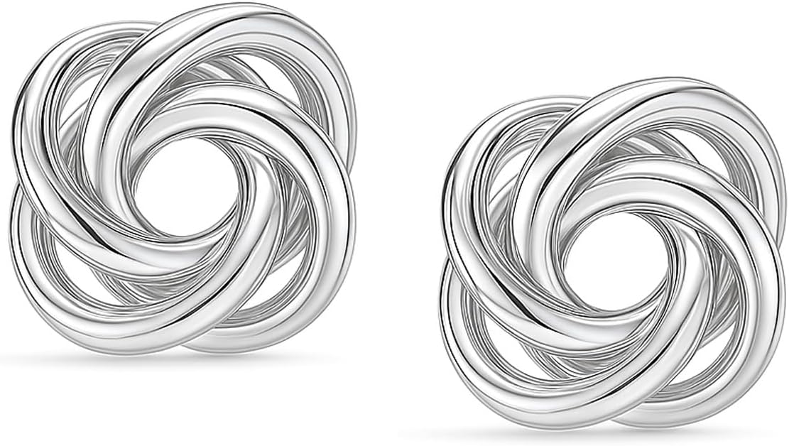 LeCalla Sterling Silver Love Knot Stud Earrings - Lightweight Italian Design Twisted Earrings for Women - Image 4