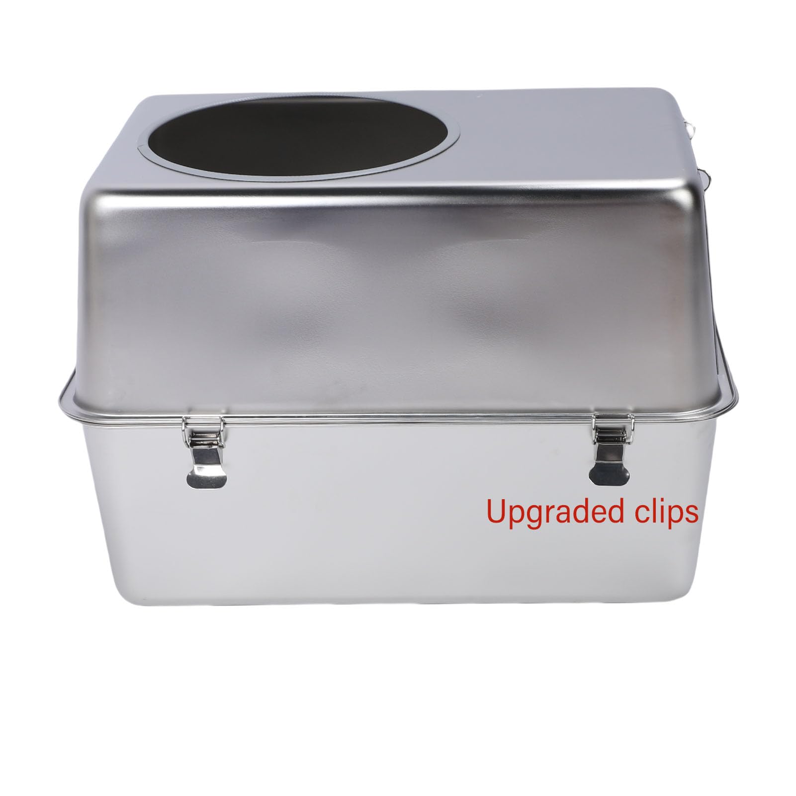 Generic Cassetta Igienica in Acciaio Inox con Ingresso Laterale Alto, Adatta per Gatti di Grandi Dimensioni per la Gestione degli Odori