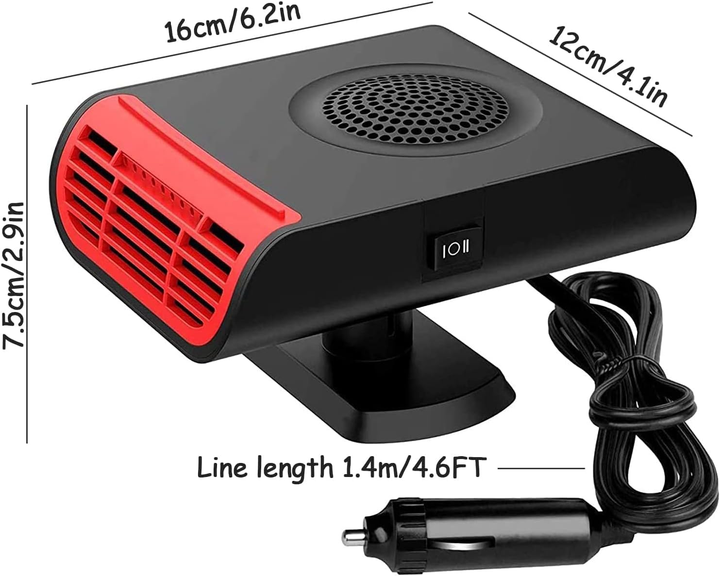 Showvigor Riscaldatore per Auto 12V 2-in-1 - Stufetta per Auto con Sbrinatore Parabrezza e Ventilatore, per Calore Invernale e Fresco Estivo