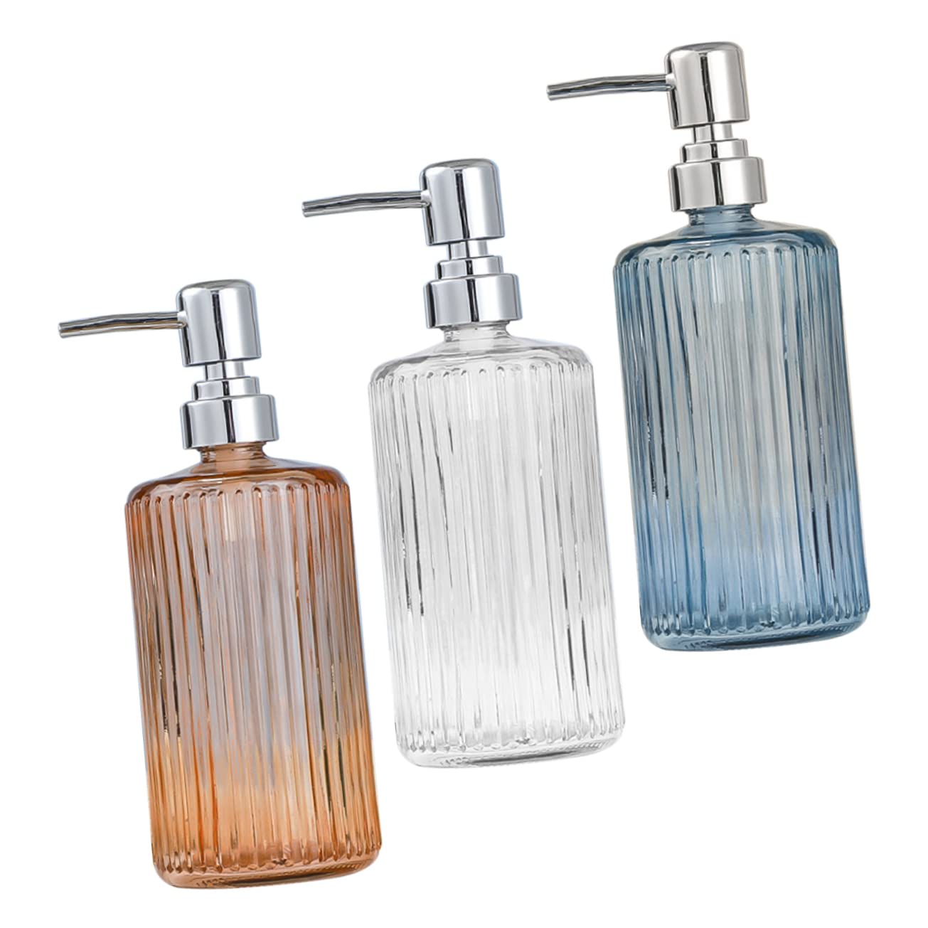 3 Stück Glas Pumpflaschen 500ml Nachfüllbare Shampoo Spenderflaschen für Reise und Hotel Langlebig und Wiederverwendbar