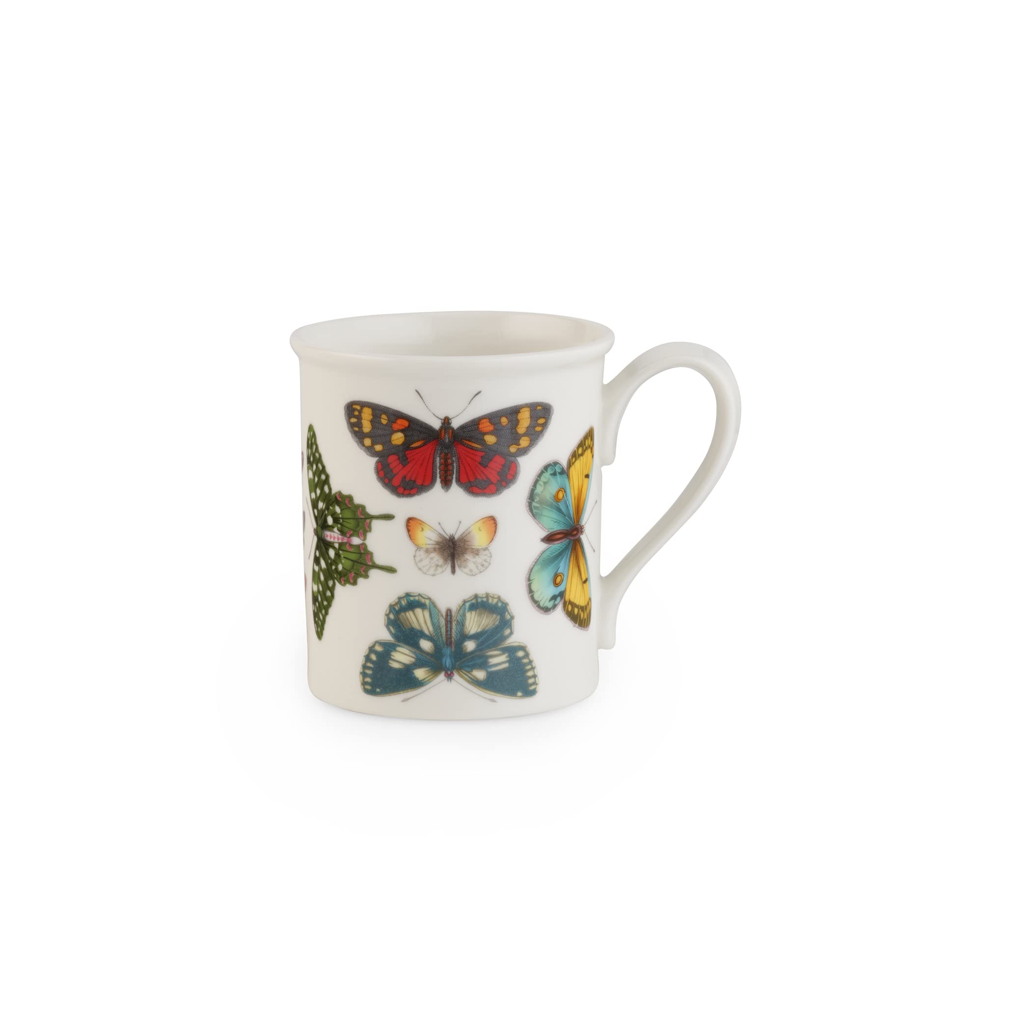 Spode Botanic Garden Harmony 14 oz Tankard Mug, Assorted Butterflies - Fine Earthenware Coffee & Tea Cup, Dishwasher & Microwave Safe - Nature-Inspired for Cottagecore Tableware (White)