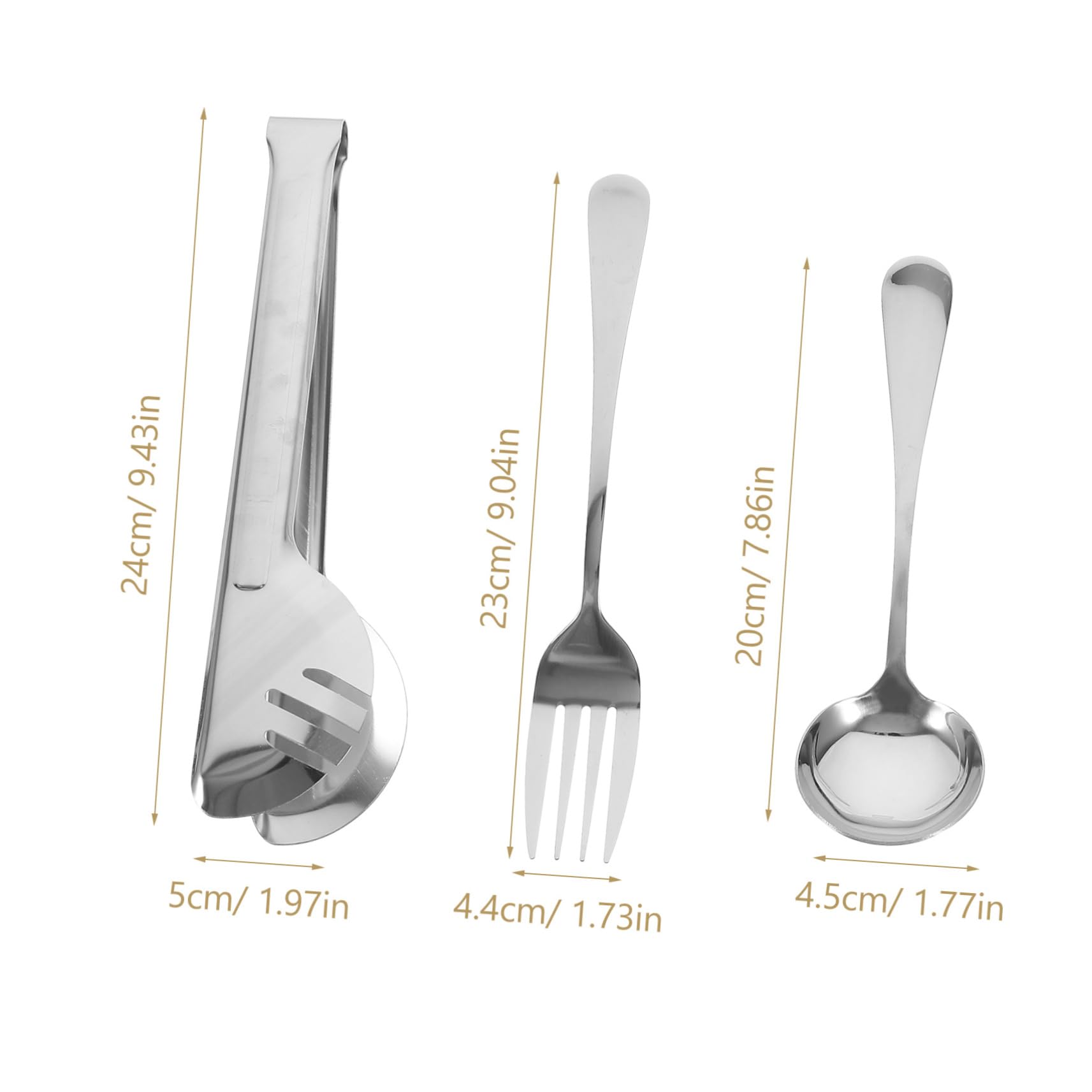 Amosfun Posate in Acciaio Inox Per Portata Buffet e Catering Set Di Cucchiai e Forchette Per Servire Utensili Metallici Per Casa