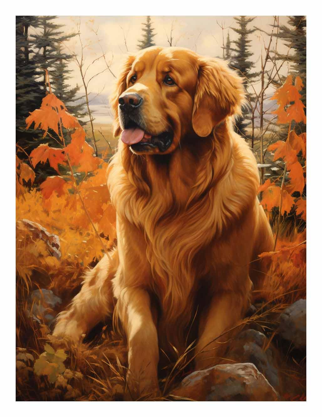 Amazon.com: CAPITUNEISKINEPA Golden Newfie Dog Poster Gift Posters