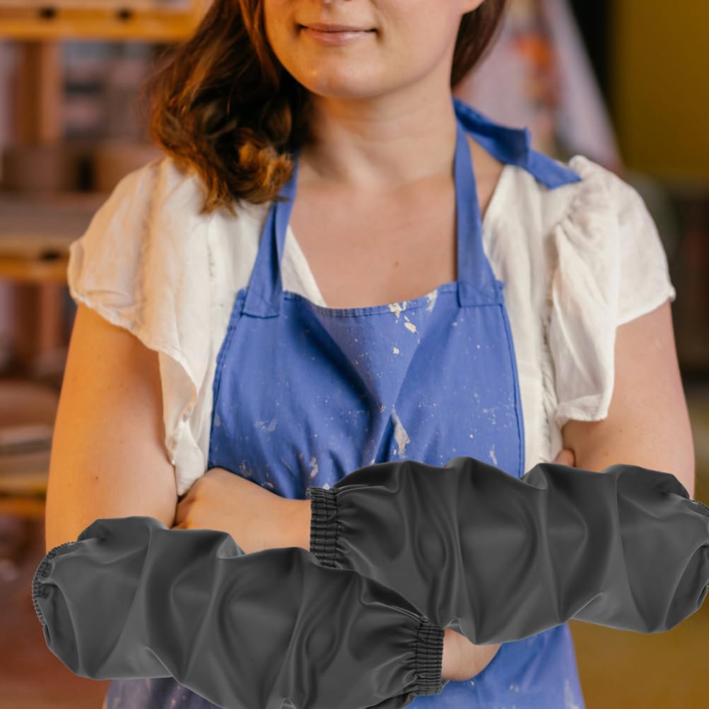 Housoutil 2 Pairs Waterproof Arm Sleeves Covers, Oversleeves Protection, Reusable Arm Protector for Cleaning Cooking Painting, Grey
