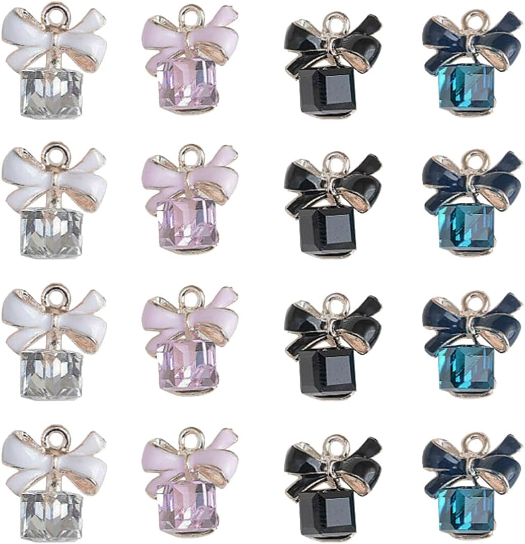 Tazweeq 40 Pcs Crystal Jewelry, Making Charms Silver Pendant Charm, for Women Making Jewelry Crafts Rhinestone Charms