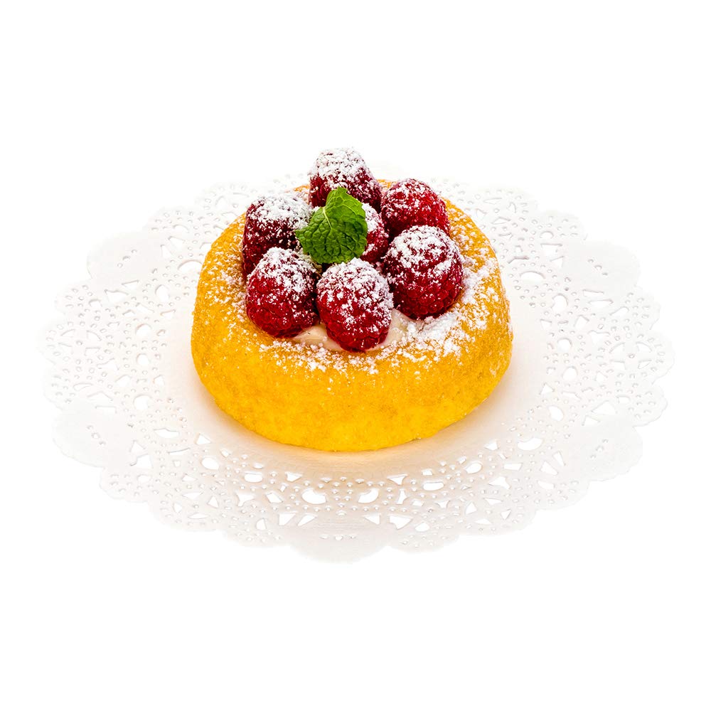 Restaurantware-Pastry Tek 6 x 6 Inch Lace Doilies, 100 Decorative Tableware Placemats - Disposable, Round, White Paper Table Doilies, For Birthdays, Or Weddings, Table Decor