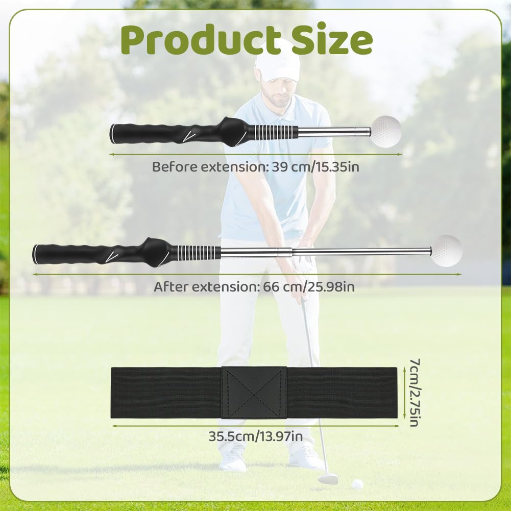 flintronic Attrezzo Retrattile per Allenamento Swing da Golf, Ausili per L'Allenamento del Golf, Rimbalzo Automatico Putter, Portatile Accessori da Golfs, Ideale per Principianti e Formazione