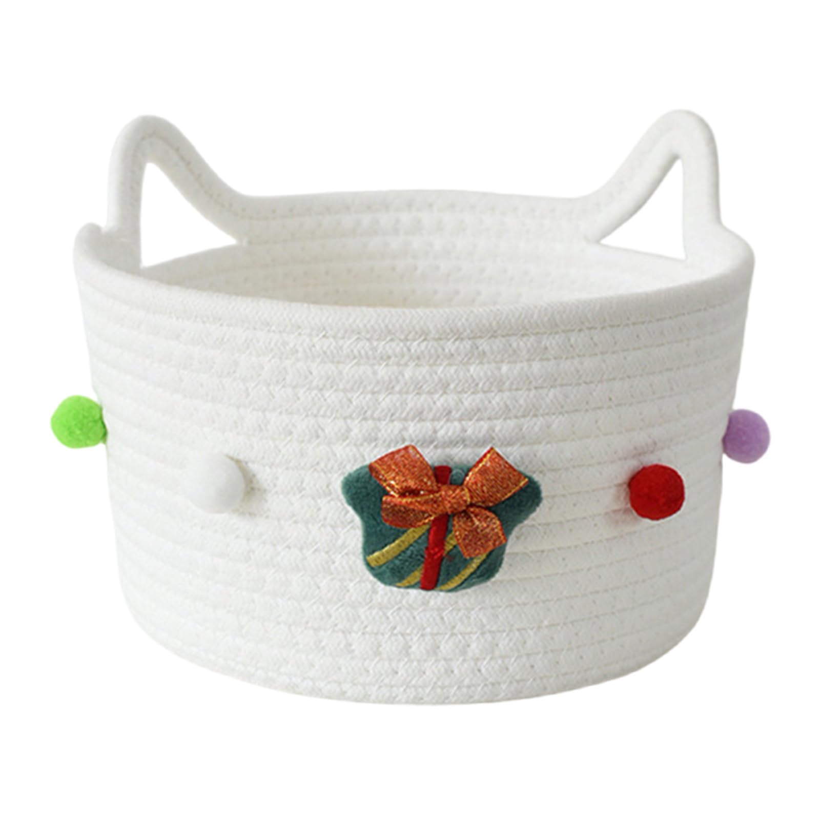 yanwuwa Decorative Cotton Rope Basket Decorative Toy Container Storage Basket for Christmas Enthusiasts and Home Organizers Cotton Rope Organiser