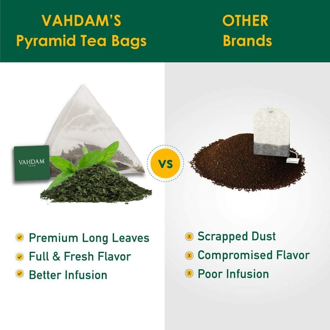 VAHDAM Té Masala Chai Original De India 15 Bolsitas Especias 100% Naturales Té Negro Cardamomo Canela Pimienta Negra Clavo