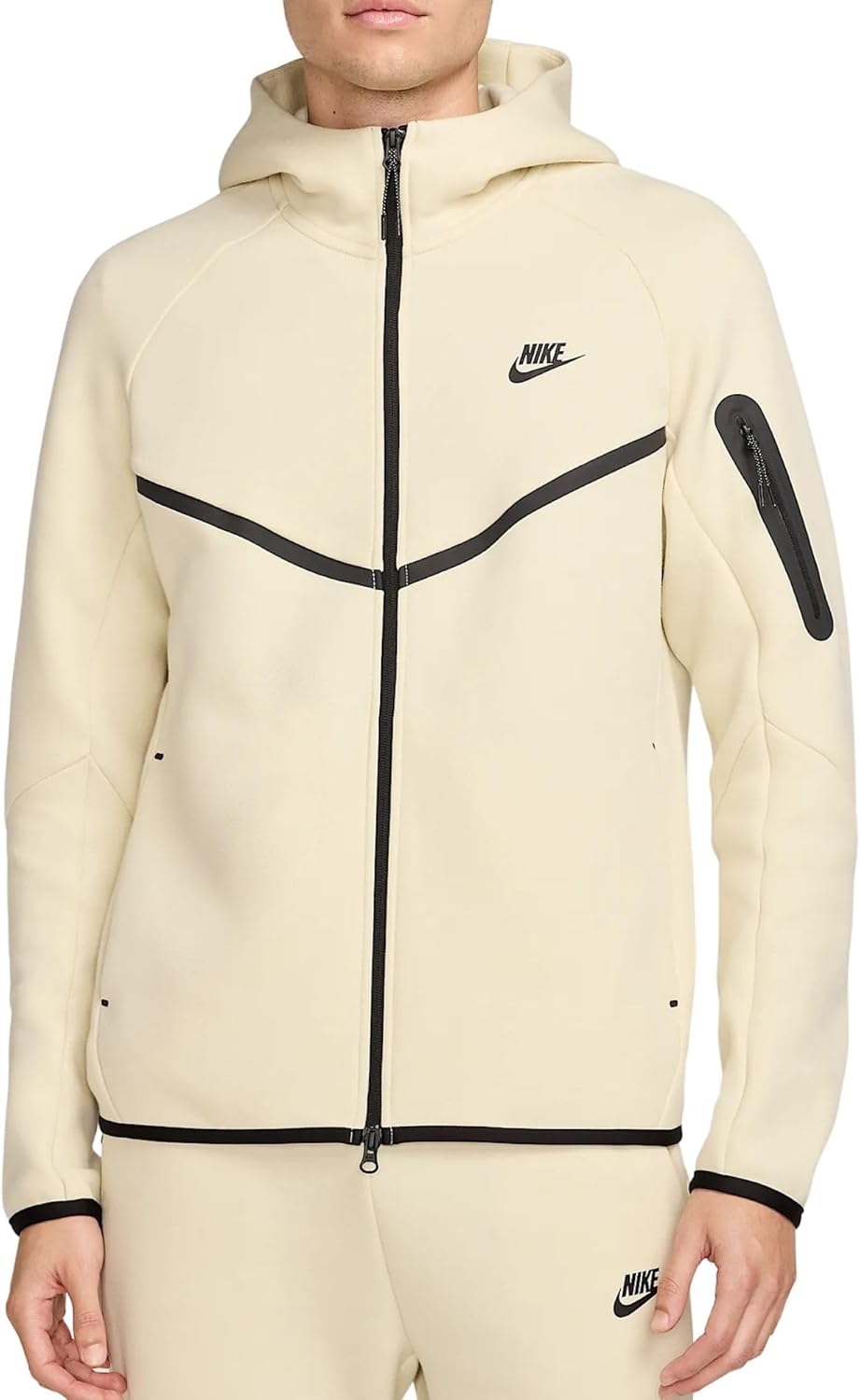 Nike HV0949-234 Men’s Hooded Sweatshirt with Zip Tech Fleece Beige Nike HV0949-234 Men’s Hooded Sweatshirt with Zip Tech Fleece Beige
