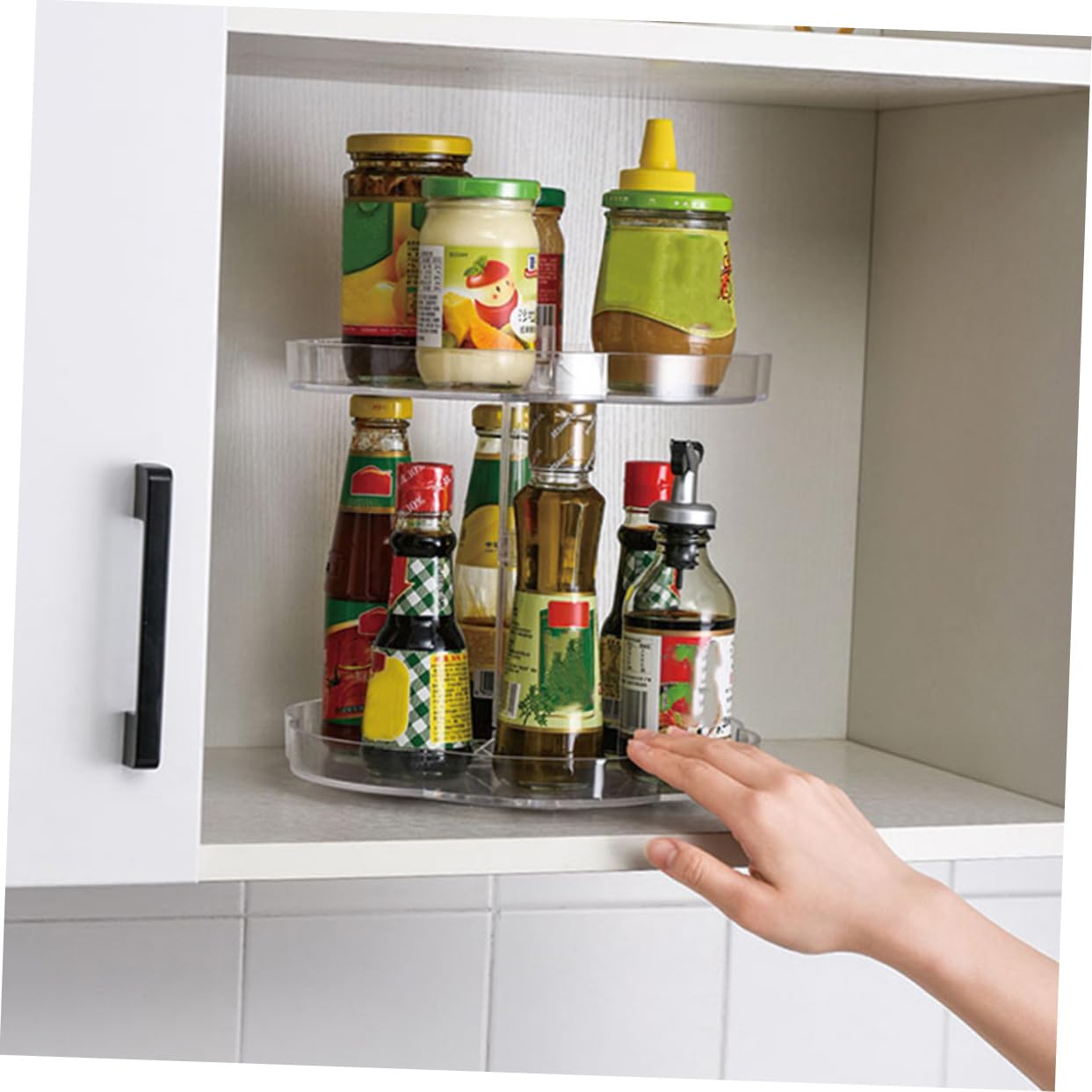 Garneck Porta Spezie Girevole A Doppio Girevole A 360° Porta Condimenti Organizer Da Cucina Per Bottiglie Di Condimento E Cosmetici