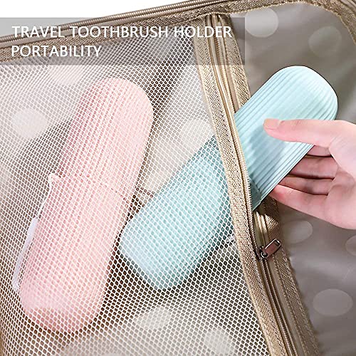Image of Toothbrush Holder for Bathroom Toothbrush Cover Case Box for Travel Essentials Travelling Accessories Blue (Pack of 1)