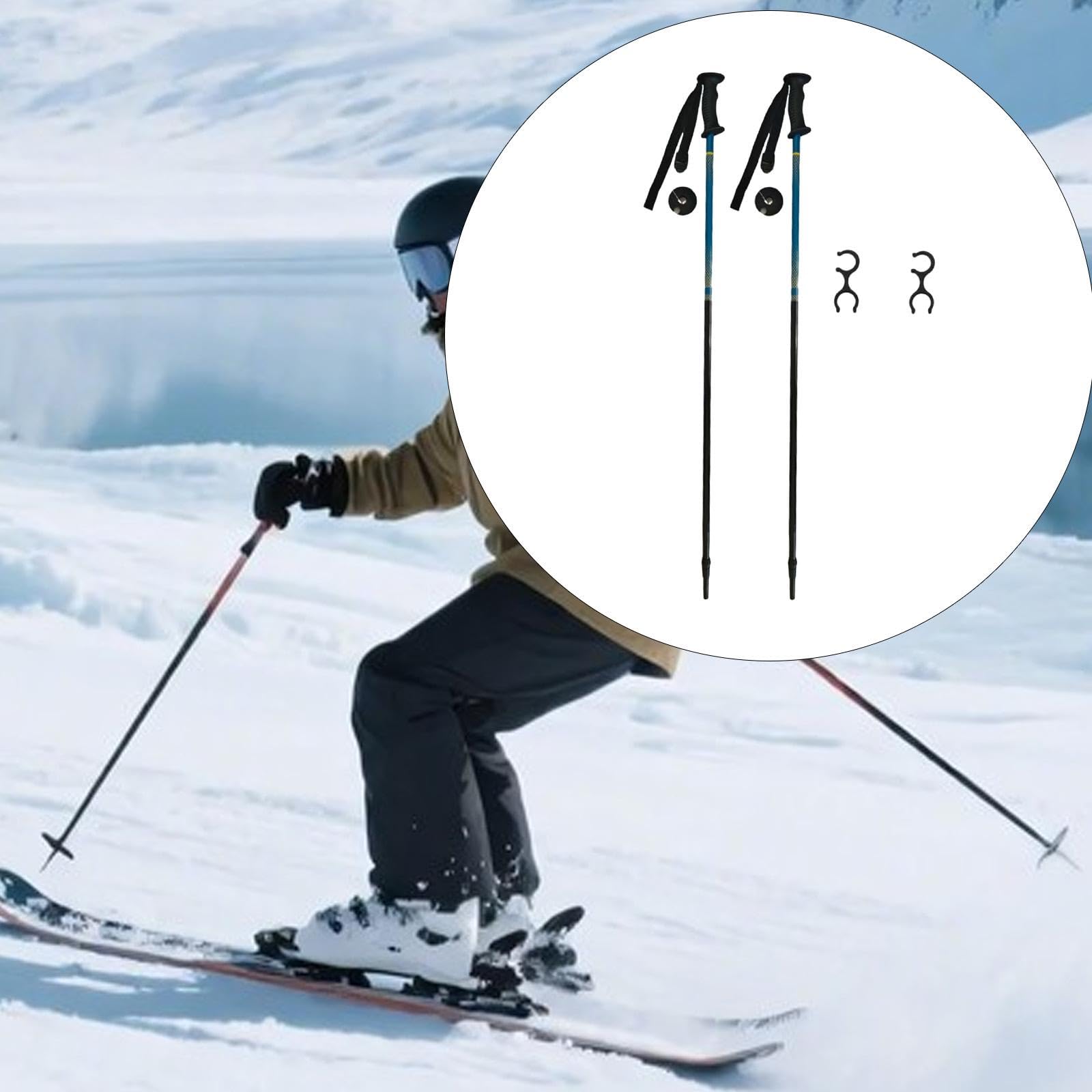 2 Pièces Bâtons de Randonnée Enfant Marche Poignées Anti Dérapantes Aluminium Alliage Léger Accessoires pour Ski Trekking Camping 105cm
