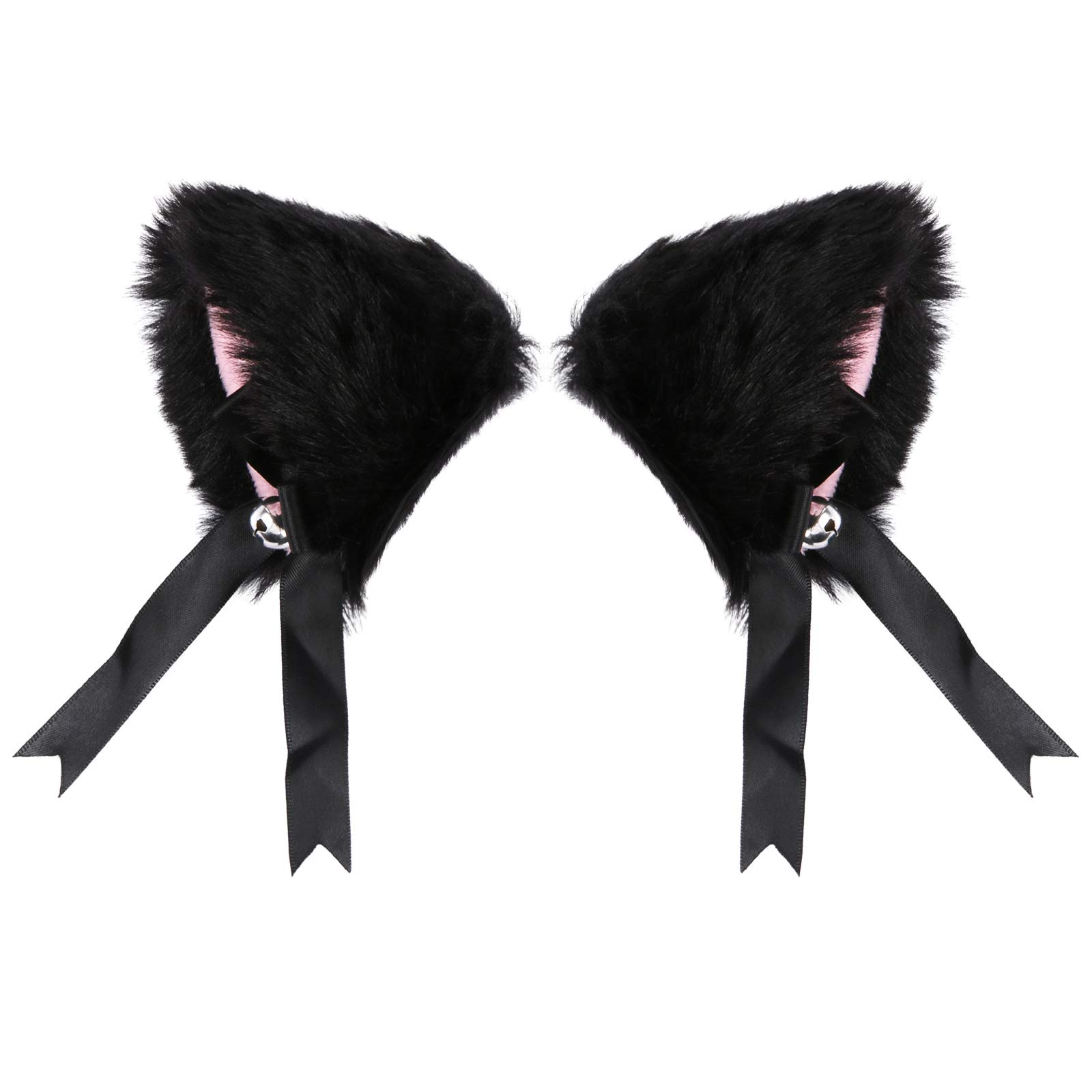 Amazon.com: Faux Furry Cat Ears Hair Clip with Bell,Anime Cosplay Fancy  Headband,E : Beauty & Personal Care