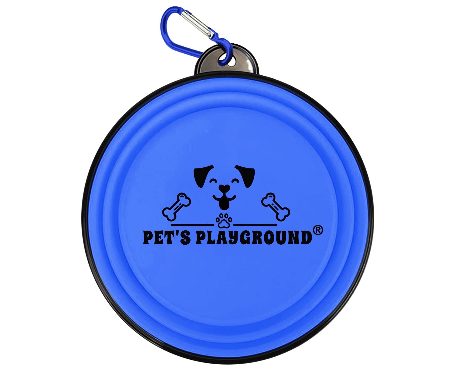 Pet's Playground Collapsible Dog & Cat Bowl | Raised, Portable & 1 Litre | Blue โ image 1