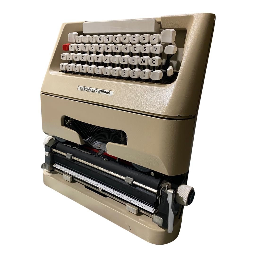 Máquina de Escribir Vintage Olivetti Lettera 35 - Teclado en Castellano Revisada y Funcional Ideal para Coleccionismo - Totalmente Funcional