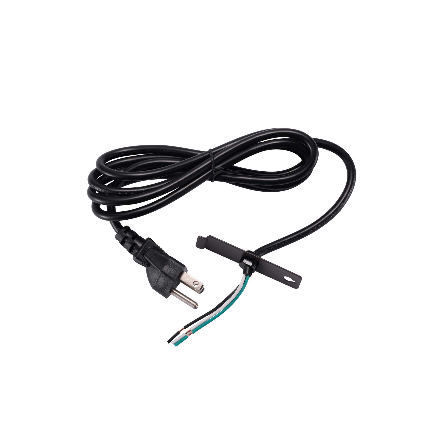 GetInLight Power Cord and Plug for Plug-in Installations of Under Cabinet Lights, 3 Prong, Black, PK-0210-BK