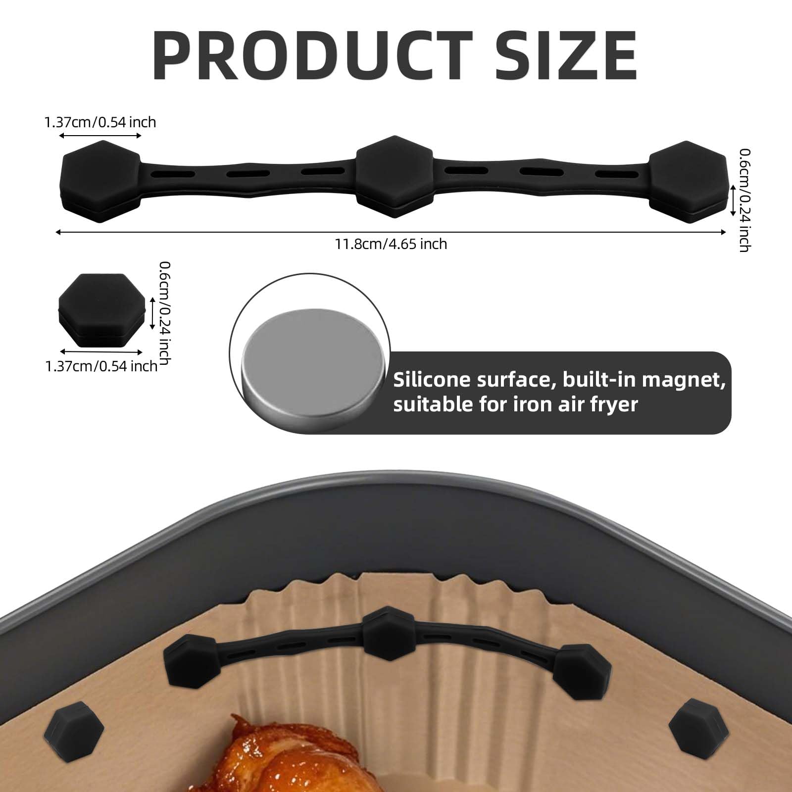 Airfryer Backpapier Magnete - Hitzebeständige Silikon Clips Bis 300°C | Verhindert Verrutschen & Verbrennen