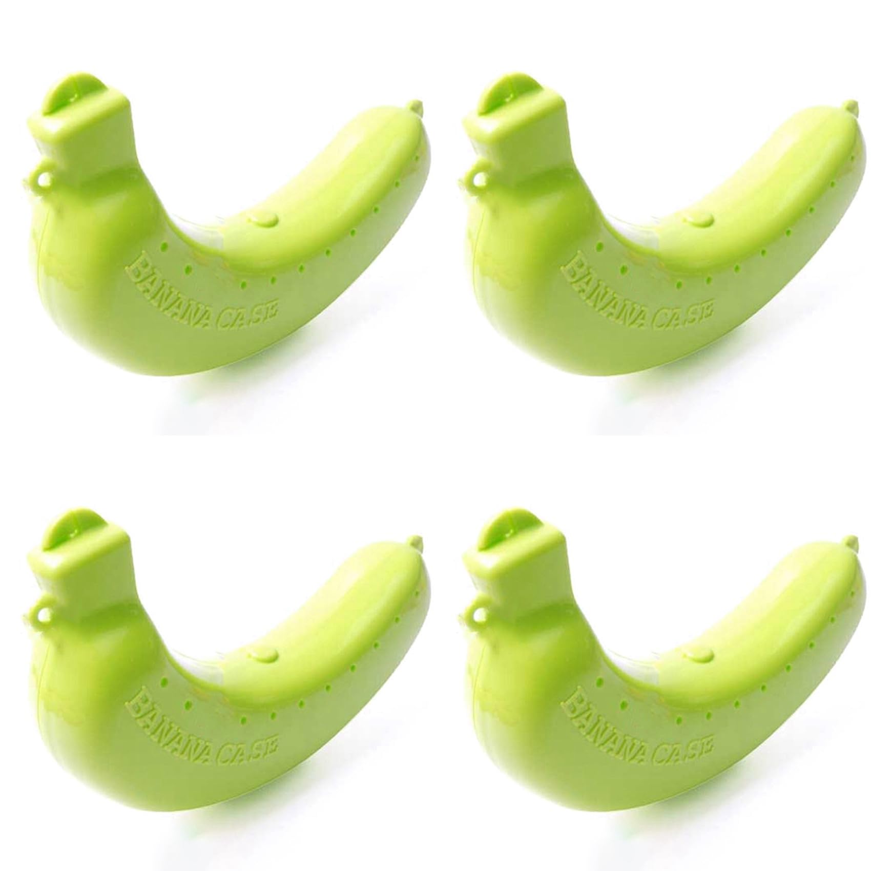 Hndhbfgrt 4X Cute Fruit Banana Protector Box Holder Case Lunch Container Storage Banana Case Kitchen Tools Plastic