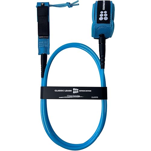 SIXPACK ACTION Classic Surfboard Leash, 6ft/7ft/8ft/9ft Pro Comp Surf Leash, Leg Rope with Superior Anti-Slip Cuff and Flexible Horn Connector