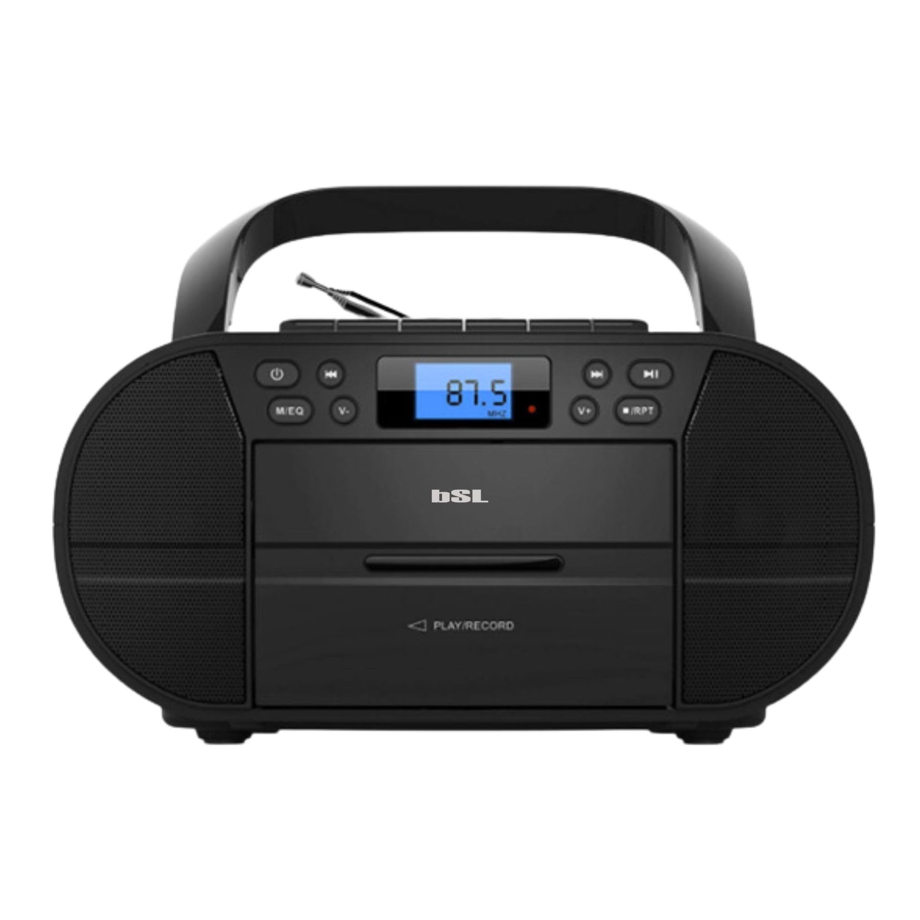 BSL Boombox Radio CD Portatile con Cassetta e Bluetooth JL2021A | 6W RMS | FM e USB | mp3 | Display LCD | AUX IN e Usb Cuffie