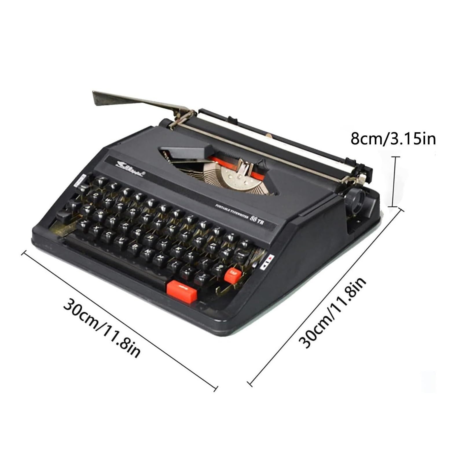Retro maszyna do pisania mechaniczna angielska maszyna do pisania staromodna tradycyjna przenośna ręczna maszyna do pisania do notatek lub listów lub kreatywnego pisania, czarna