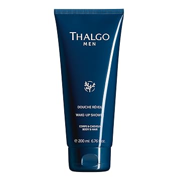 THALGO Men, Wake-up Shower Gel, Mens Body Wash, Male Body Wash, Liquid Soap and Shampoo for Men, Moisturizing Shower Gel, 6.76 Fl Oz
