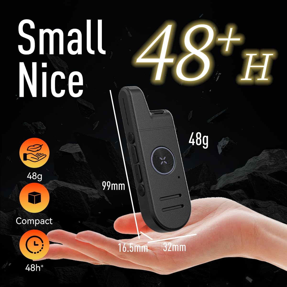 Radtel RT13 Super Mini Walkie Talkie, ricaricabile, con funzione VOX vivavoce e PMR, radio ricetrasmittente professionale per ristoranti, parrucchieri e hotel (confezione da 2 + auricolari + cavo di p