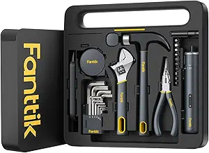 Fanttik S1 NEX Studio Electric Screwdriver Tool Kit, 3 Torque Settings, Max 6N.m, 10 Magnetic Bits, 7 Types Tools, Hex Keys, Spanner, Claw Hammer, Household Tool Kits for Home Repairs, Idea DIY