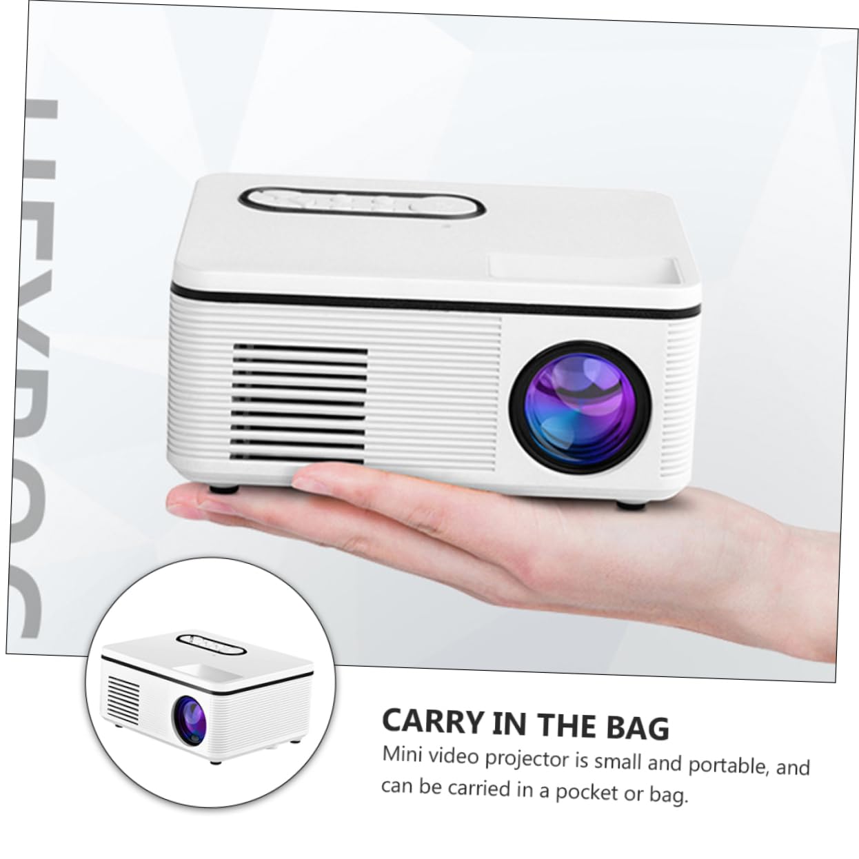 DOITOOL proiettore domestico proiettore led e usb e tascabile e portatile projector proietore e casa e mobile i portatili pvc bianca