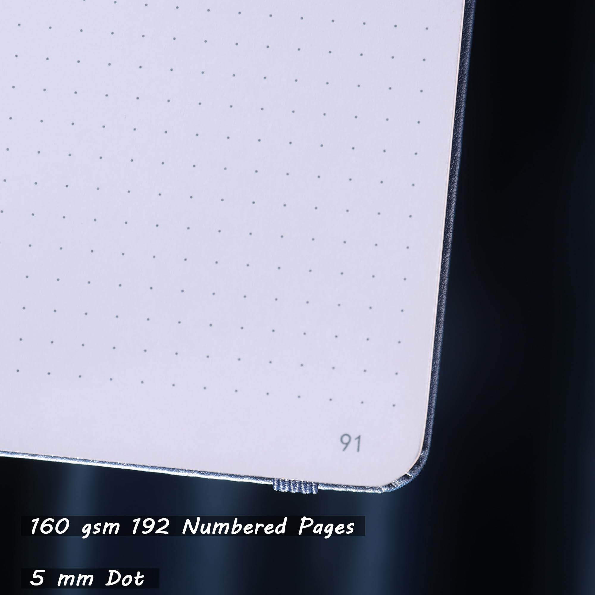 TIEFOSSI A5 Bullet Dotted Notebook, 160gsm Thick Paper, Hardcover Dot Grid Journals for Women Men, 192 Numbered Pages, Ideal for Personal Use, Goals, Organization - Image 3