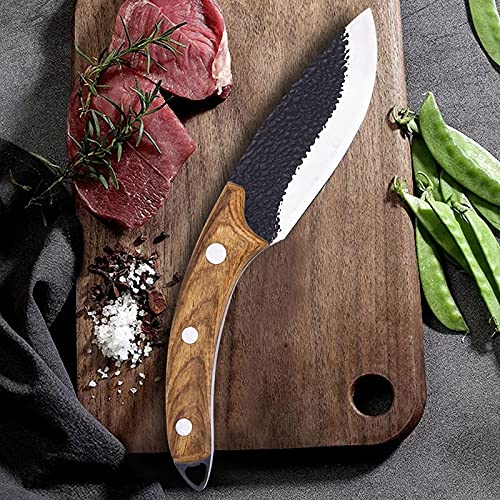 Boning Knife, Handmade Hammered Forged Kitchen Knife Kitchen Knife Meat Slicing Knife Butcher Knife Boning Knife Sashimi Cooking Tools BY ZZYY (Color : B)