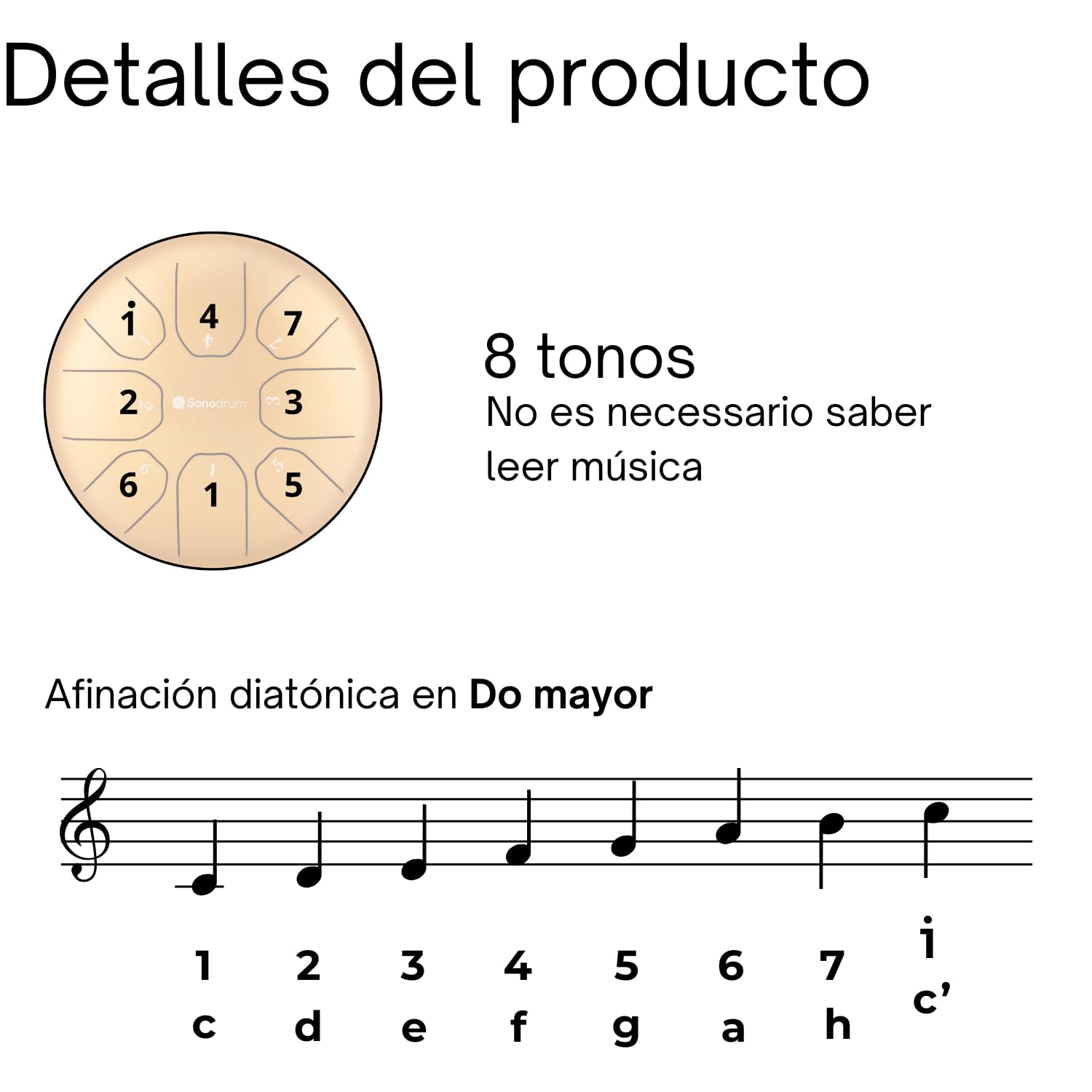 Tongue Drum “Standard C mayor” en verde - diámetro 14cm y 8 notas. Handpan con libro de música, bolsa y mallets. Instrumento de percusión Handpan para niños y adultos - Para meditación y yoga