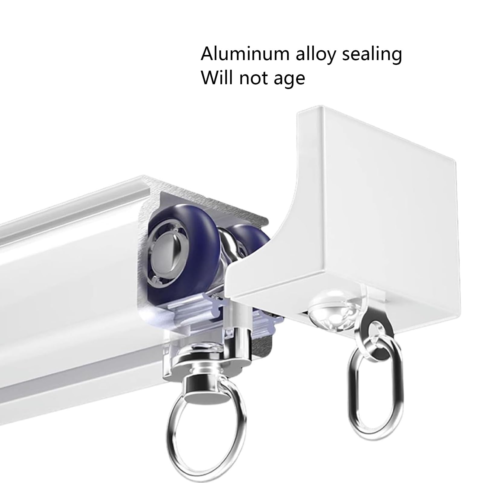 Szyna sufitowa ze stopu aluminium do zasłon, mocowanie sufitowe do karnisza, do zasłon, przegrody pokoju, zasłona prysznicowa (biała, 100 cm)