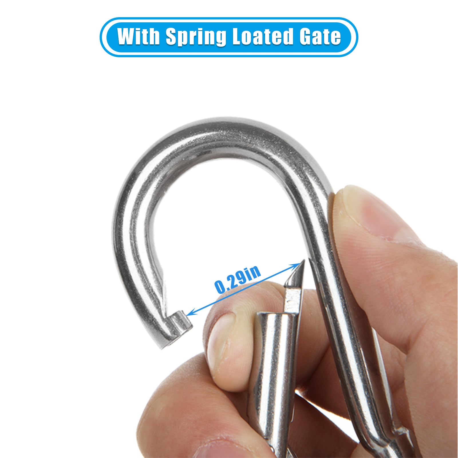 LANIAKEA 60 Pack 2.4inch Carabiner Clip Spring Snap Hook, M6x60MM Small Carabiner Clip Metal Clip Heavy Duty Rope Connector Heavy Duty Carabiner Clips for Home Gym, Outdoor Traveling, Swing, Hiking