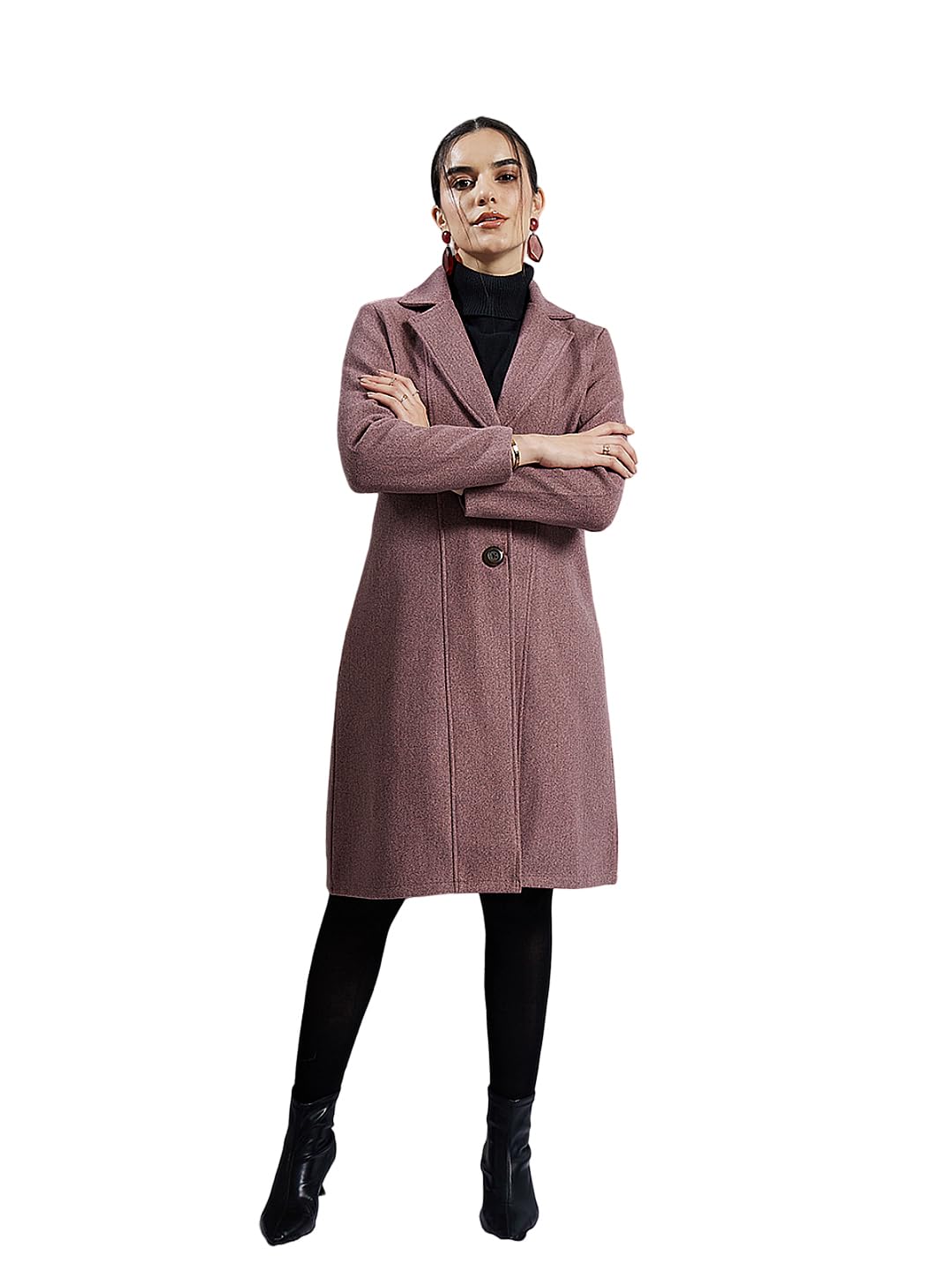 poshbery Pink Black Longline Overcoat-picture-52